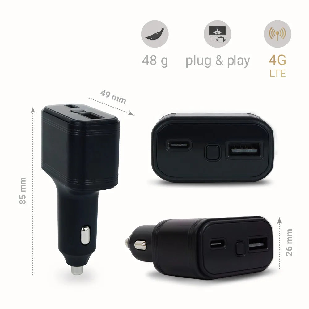 4G USB Car Charger GPS Tracker – Plug In & Live Track