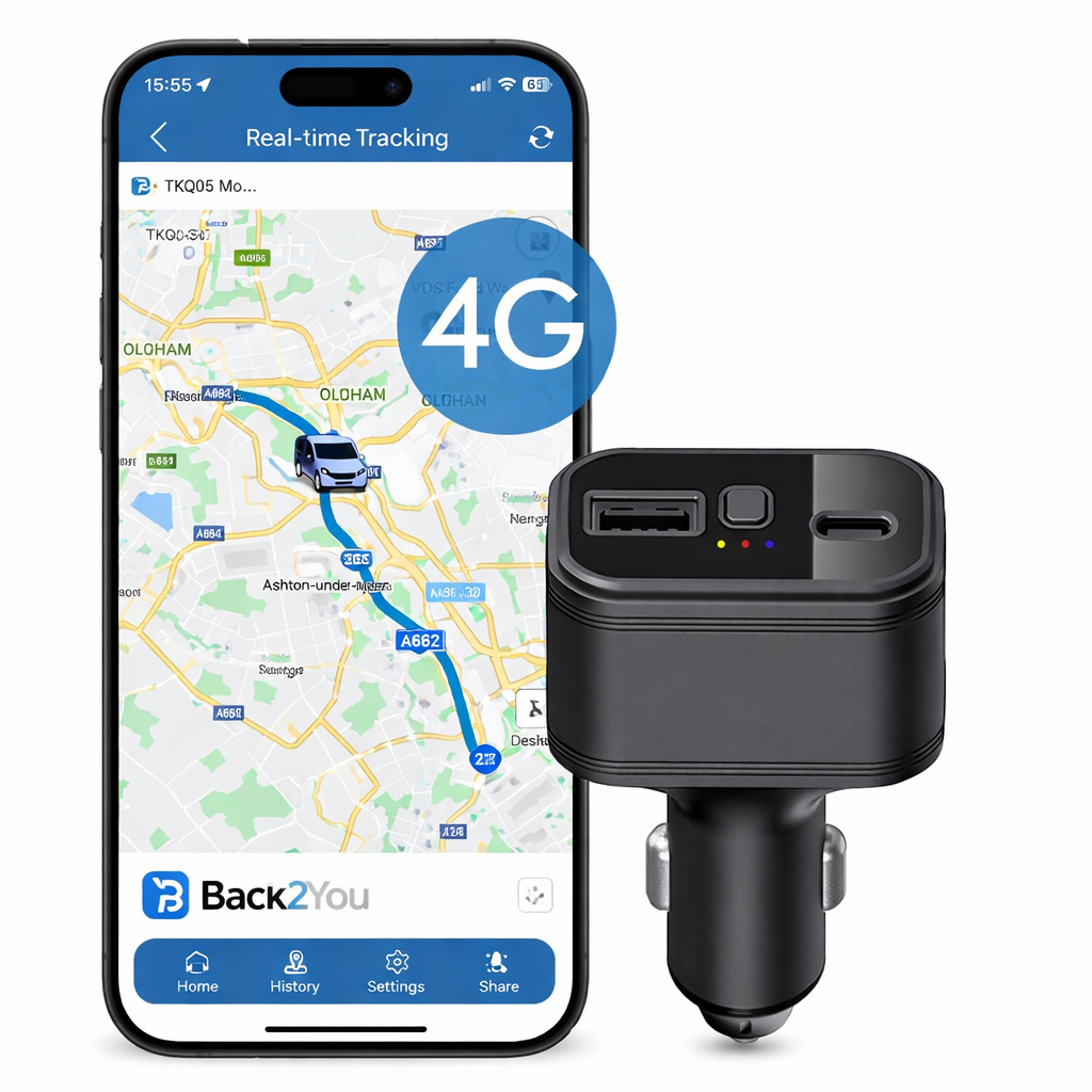 4G USB Car Charger GPS Tracker – Plug In & Live Track